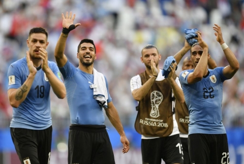 Uruguay ünnepli a továbbjutást